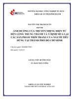 ảnh hưởng của truyền miệng điện tử đến lòng trung thành và ý định mua lại các sản phẩm thời trang của người tiêu dùng tại thành phố hồ chí minh