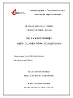 dự án khởi nghiệp kiến tạo nền nông nghiệp xanh