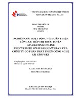 nghiên cứu hoạt động và hoàn thiện công cụ tiếp thị trực tuyến (marketing online) cho website www saigonweb vn của công ty cổ phần phát triển công nghệ sài gòn web