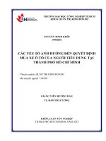 các yếu tố ảnh hưởng đến quyết định mua xe ô tô của người tiêu dùng tại thành phố hồ chí minh