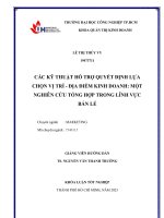 các kỹ thuật hỗ trợ quyết định lựa chọn vị trí   địa điểm kinh doanh một nghiên cứu tổng hợp trong lĩnh vực bán lẻ