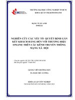 nghiên cứu các yếu tố quyết định gắn kết khách hàng đến với thương hiệu online trên các kênh truyền thông mạng xã hội