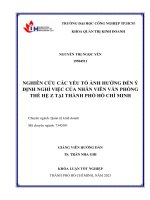 nghiên cứu các yếu tố ảnh hưởng đến ý định nghỉ việc của nhân viên văn phòng thế hệ z tại thành phố hồ chí minh
