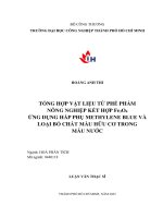 tổng hợp vật liệu từ phế phẩm nông nghiệp kết hợp fe3o4 ứng dụng hấp thụ methylene blue và loại bỏ chất màu hữu cơ trong mẫu nước