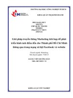 giải pháp truyền thông marketing tích hợp để phát triển hình ảnh điểm đến cho thành phố hồ chí minh thông qua trang mạng xã hội facebook và website