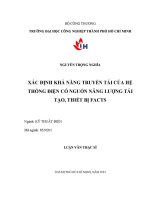xác định khả năng truyền tải của hệ thống điện có nguồn năng lượng tái tạo, thiết bị facts