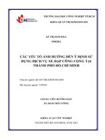 các yếu tố ảnh hưởng đến ý định sử dụng dịch vụ xe đạp công cộng tại thành phố hồ chí minh