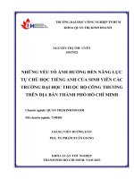 những yếu tố ảnh hưởng đến năng lực tự chủ học tiếng anh của sinh viên các trường đại học thuộc bộ công thương trên địa bàn thành phố hồ chí minh