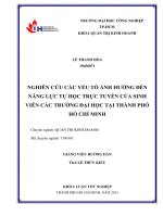 nghiên cứu các yếu tố ảnh hưởng đến năng lực tự học trực tuyến của sinh viên các trường đại học tại thành phố hồ chí minh