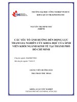 các yếu tố ảnh hưởng đến động lực tham gia nghiên cứu khoa học của sinh viên khối ngành kinh tế tại thành phố hồ chí minh