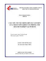 các yếu tố tác động đến sự gắn kết của nhân viên khối văn phòng với doanh nghiệp tại thành phố hồ chí minh
