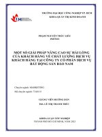 một số giải pháp nâng cao sự hài lòng của khách hàng về chất lượng dịch vụ khách hàng tại công ty cổ phần dịch vụ bất động sản bảo nam