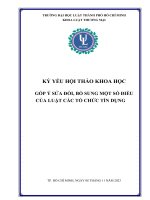 KỶ YẾU HỘI THẢO KHOA HỌC GÓP Ý SỬA ĐỔI, BỔ SUNG MỘT SỐ ĐIỀU CỦA LUẬT CÁC TỔ CHỨC TÍN DỤNG