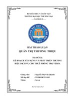 Thảo luận quản trị thương thiệu đề tài kế hoạch xây dựng và phát triển thương hiệu dịch vụ cho thuê phòng trọ versa