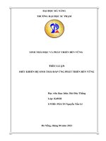 Tiểu luận sinh thái học và phát triển bền vững