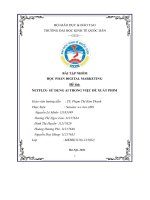 Bài tập nhóm học phần digital marketing đề tài netflix  sử dụng ai trong việc đề xuất phim