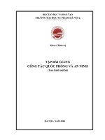 Bài giảng công tác quốc phòng và an ninh phần 1