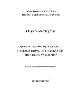 (Luận văn thạc sĩ) quan hệ thương mại việt nam  australia trong thời gian gần đây thực trạng và giải pháp