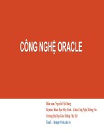 Bài giảng công nghệ oracle chương 1   nguyễn việt hưng