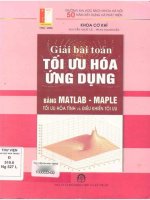 Giải bài toán tối ưu hóa ứng dụng bằng matlab   maple   tối ưu hóa tĩnh và điều khiển tối ưu phần 1
