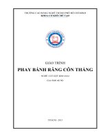 Giáo trình phay bánh răng côn thẳng (nghề cắt gọt kim loại)