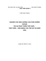 Nghiên cứu ảnh hưởng của phơi nhiễm dioxin tới sự phát triển thể chất, tâm thần – vận động của trẻ em tại Biên Hòa