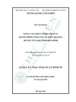 Nâng cao chất lượng dịch vụ hành chính công cấp xã trên địa bàn huyện tân lạc, tỉnh hòa bình