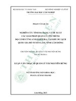 Nghiên cứu tính đa dạng và đề xuất các giải pháp quản lý côn trùng bộ cánh cứng (coleoptera) tại khu du lịch quốc gia hồ tuyền lâm, tỉnh lâm đồng