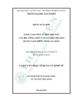 Nâng cao chất lượng đội ngũ cán bộ, công chức cấp xã trên địa bàn huyện nậm nhùn, tỉnh lai châu