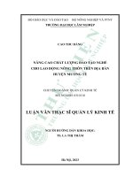 Nâng cao chất lượng đào tạo nghề cho lao động nông thôn trên địa bàn huyện mường tè
