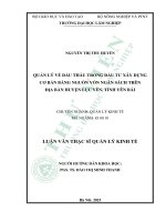 Quản lý về đấu thầu trong đầu tư xây dựng cơ bản bằng nguồn vốn ngân sách nhà nước trên địa bàn huyện lục yên, tỉnh yên bái