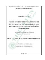 Nghiên cứu thành phần loài trong chi hopea và một số đặc điểm lâm học loài kiền kiền (hopea sp) tại huyện bảo lâm, tỉnh lâm đồng
