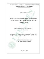 Nâng cao chất lượng dịch vụ internet cáp quang (ftth) tại chi nhánh viettel tỉnh tây ninh