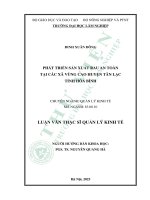 Phát triển sản xuất rau an toàn tại các xã vùng cao huyện tân lạc tỉnh hòa bình