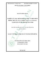 Nghiên cứu đặc điểm sinh vật học và biện pháp phòng trừ sâu ăn lá chõi (achaea serva fabricius) tại huyện cô tô, tỉnh quảng ninh