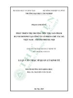 Phát triển tiêu thụ sản phẩm đá vicostone tại công ty cổ phần chế tác đá việt nam, thành phố hà nội