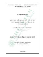 Thực thi chính sách bảo trợ xã hội trên địa bàn thành phố hòa bình, tỉnh hòa bình