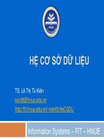 Bài giảng hệ cơ sở dữ liệu chương 0   ts  lê thị tú kiên