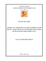 Nghiên cứu ảnh hưởng của một số thông số chế độ cắt và đặc trưng của đá mài đến chất lượng bề mặt chi tiết khi mài hớt lưng