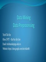 Bài giảng khai phá dữ liệu (data mining) data preprocessing   trịnh tấn đạt