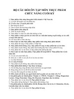 Bộ câu hỏi ôn tập môn thực phẩm chức năng cuối kỳ
