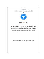Đánh giá kết quả phẫu thuật kết hợp xương bánh chè ở người cao tuổi tại Bệnh viện Đa khoa tỉnh Thái Bình