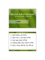 Bài giảng lập trình web và ứng dụng form   phan thị kim loan