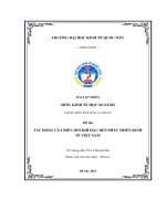 (Tiểu luận) đề tài tác động của biến đổi khí hậu đến phát triển kinh tế việt nam t