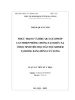 Thực trạng và hiệu quả giải pháp can thiệp phòng chống tật khúc xạ ở học sinh tiểu học dân tộc Khmer tại đồng bằng sông Cửu Long