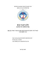 (Tiểu luận) đề tài thực trạng hội nhập kinh tế quốc tế ở việtnam hiện nay j