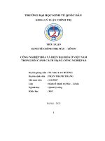 (Tiểu luận) tiểu luậnkinh tế chính trị mác – lênincông nghiệp hóa và hiện đại hóa ở việt namtrong bối cảnh cách mạng công nghiệp 4 0