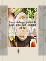 Tiểu Luận - Ứng Dụng Đa Phương Tiện Trong Kinh Doanh - Đề Tài - Kế Hoạch Truyền Thông Cho Quán Bún Bò Huế Quang Tèo – 67 Triều Khúc Từ 17 – 05 Đến 30 – 06 -2022 