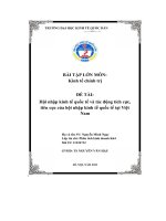 (Tiểu luận) đề tài hội nhập kinh tế quốc tế và tác động tích cực,tiêu cực của hội nhập kinh tế quốc tế tại việtnam