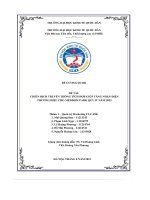 (Tiểu luận) đề tài chiến dịch truyền thông tích hợp giúp tăng nhận diện thương hiệu cho meddom park quý iv năm 2023